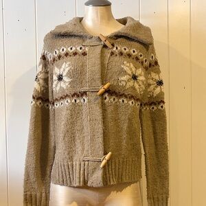 Women’s Razzle Dazzle Cozy Tan Sweater with Toggle Closures
